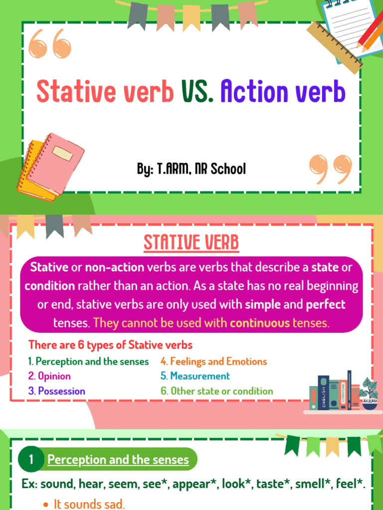 Understanding Stative vs. Action Verbs | PDF | Grammatical Tense | Verb