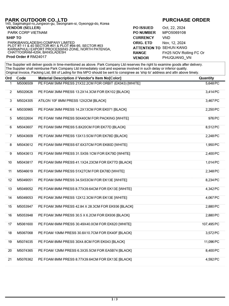 PCV - VN RM24017 Mpo5069108 | PDF | Business Documents | Supply Chain ...