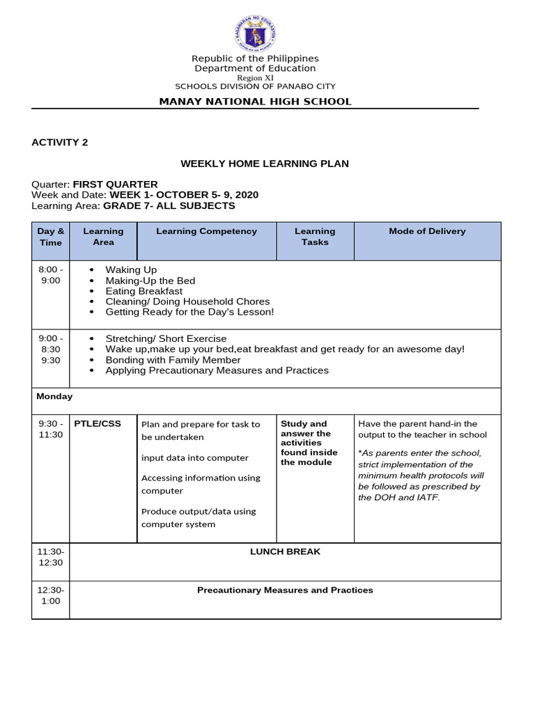 Activity 2 Work Week Joan | PDF | Learning