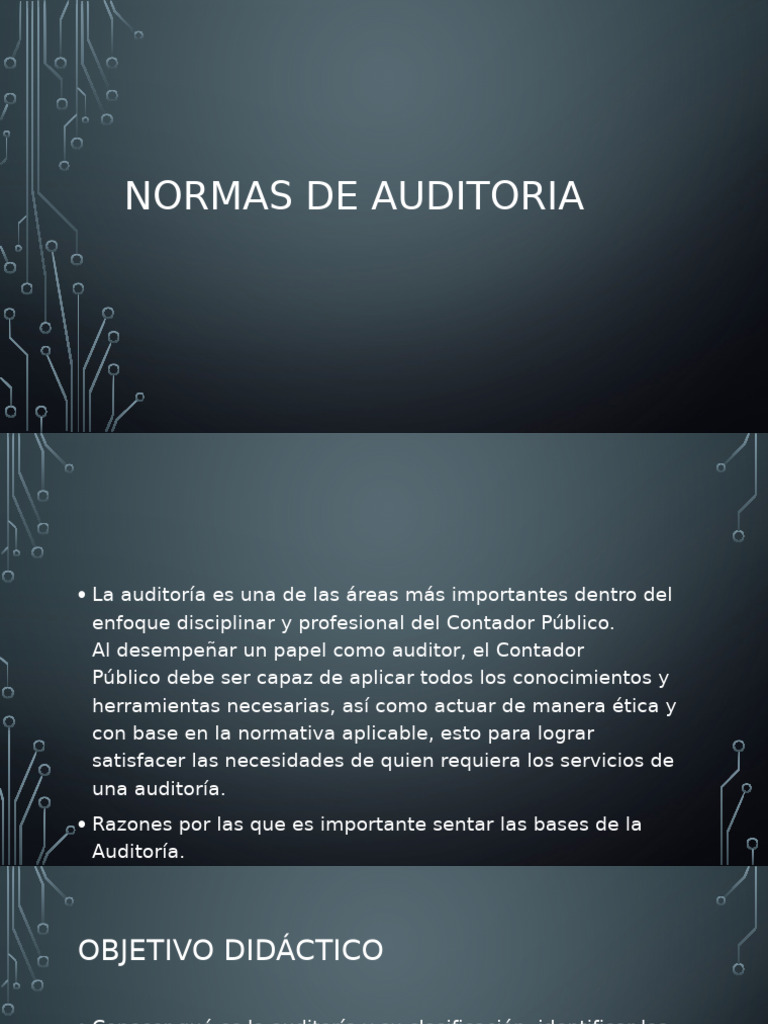 Normas de Auditoría y su Aplicación | PDF | Auditoría | Contralor
