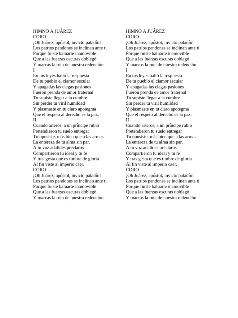 Himno a Juárez: Letra y Significado | PDF | Religión y espiritualidad