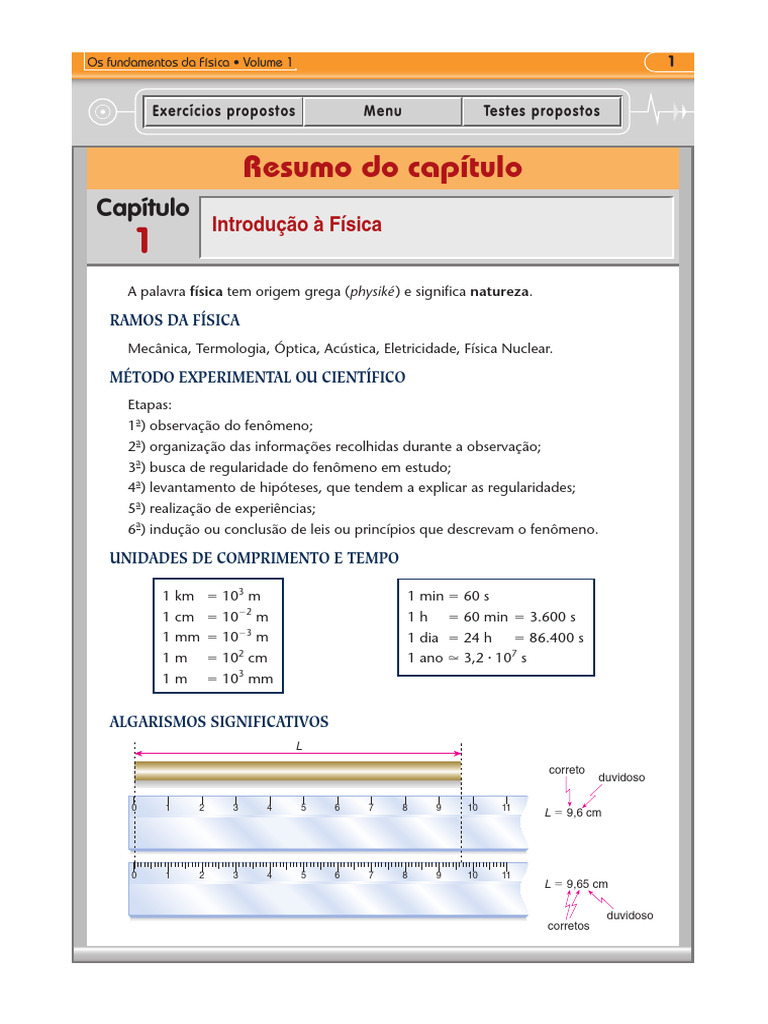 Fundamentos da Física: Resumo e Exercícios | PDF | Leis do Movimento de ...