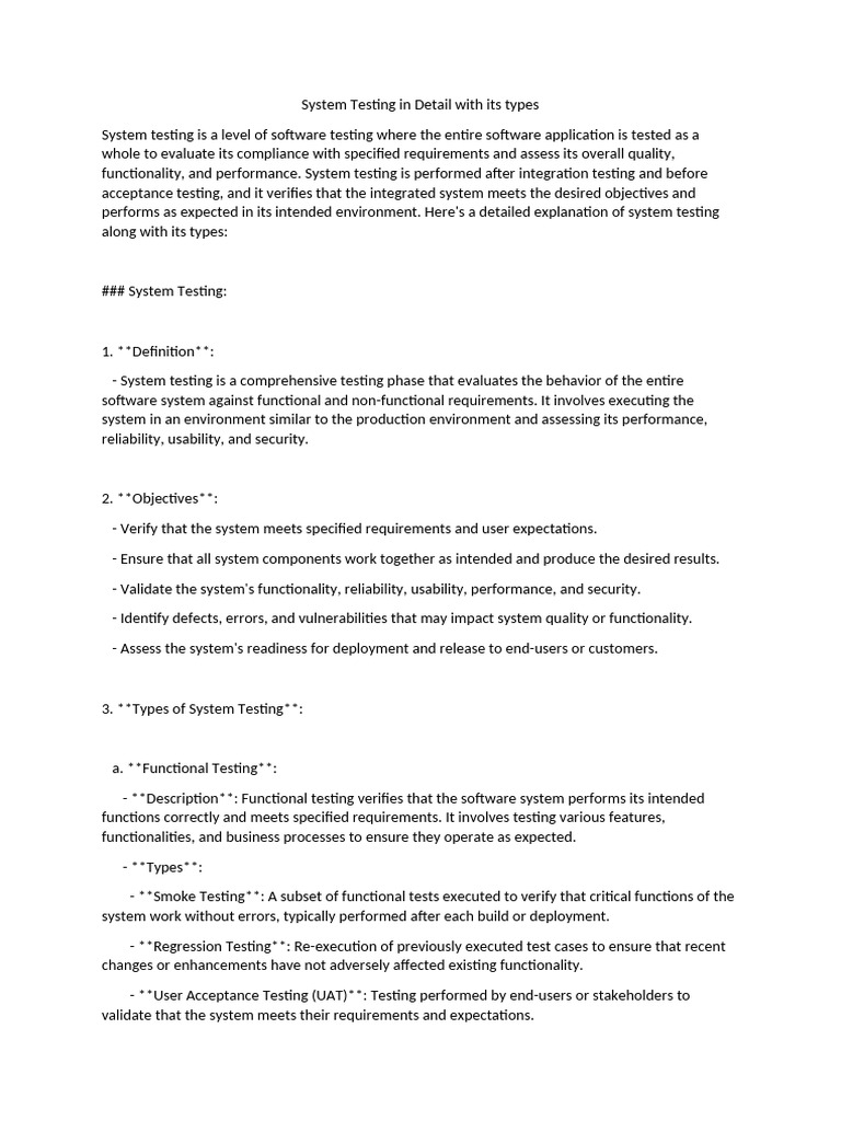 Comprehensive Guide to System Testing | PDF | Software Testing | Usability