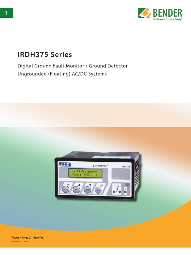 IRDH375 Series Digital Ground Fault Monitor / Ground Detector