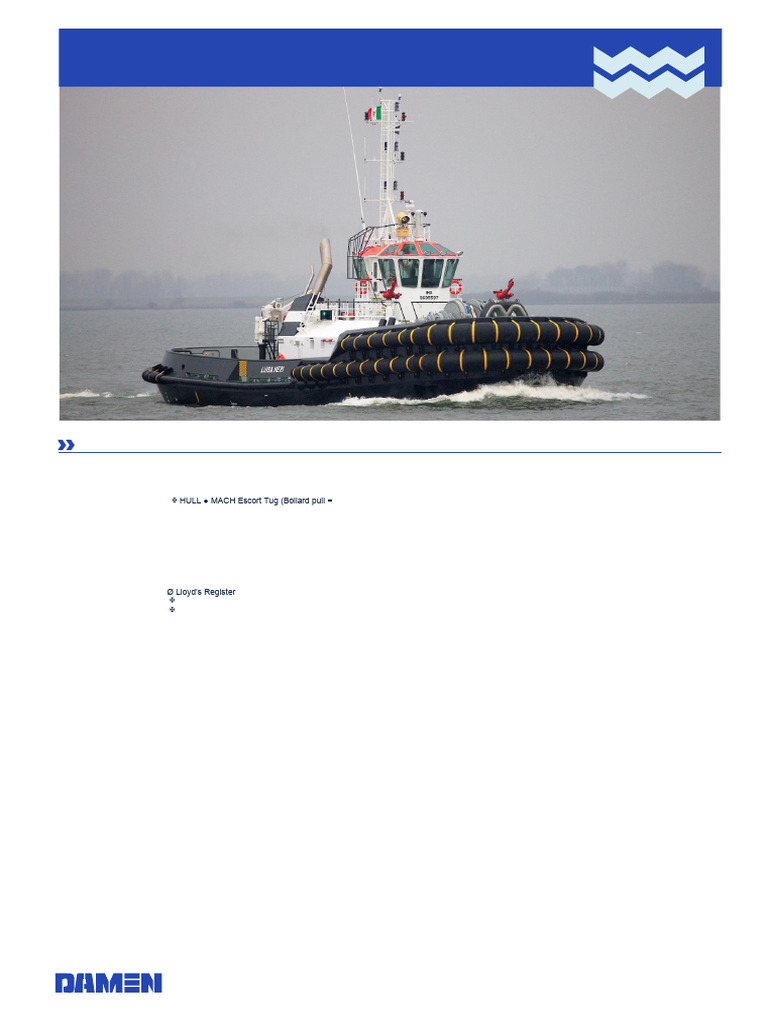 Damen ASD Tug 3212 Specifications | PDF | Ships | Tugboat