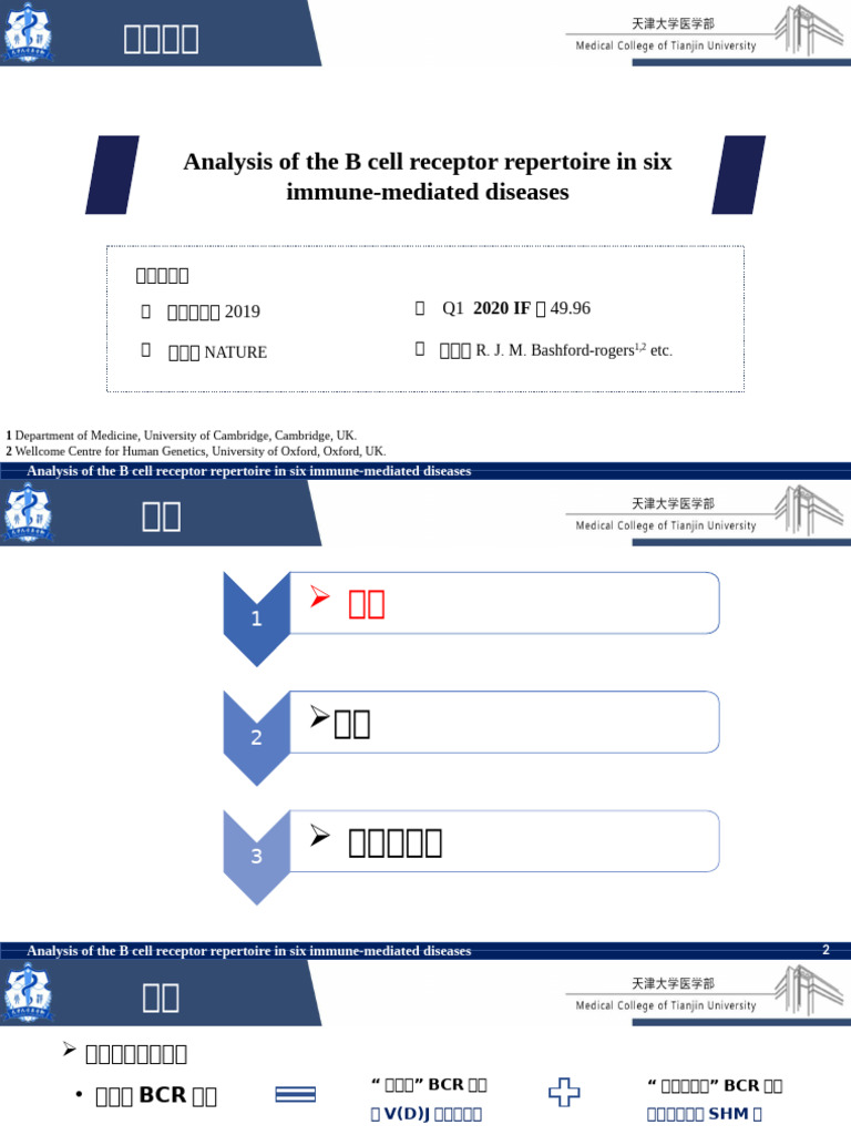 Pre3-Analysis of The B Cell Receptor Repertoire in Six | PDF