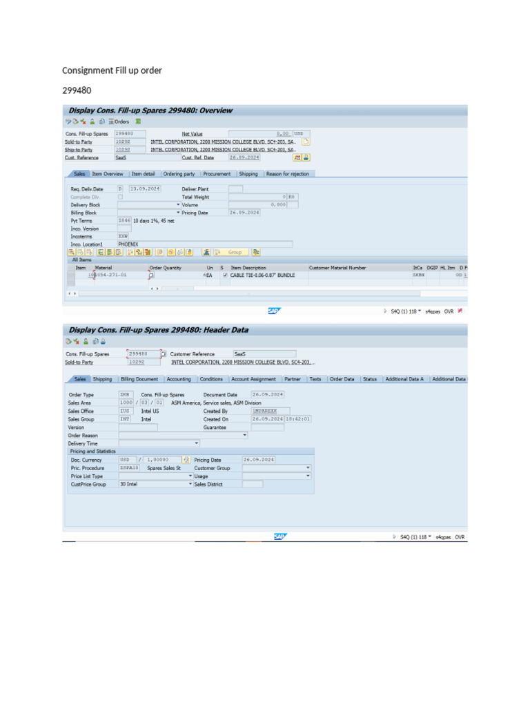 Consignment Fill Up Order | PDF