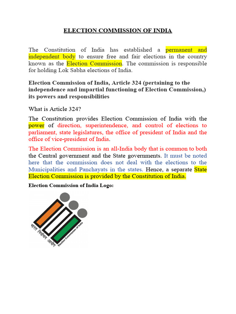 Election Commission | PDF | Elections | Democracy