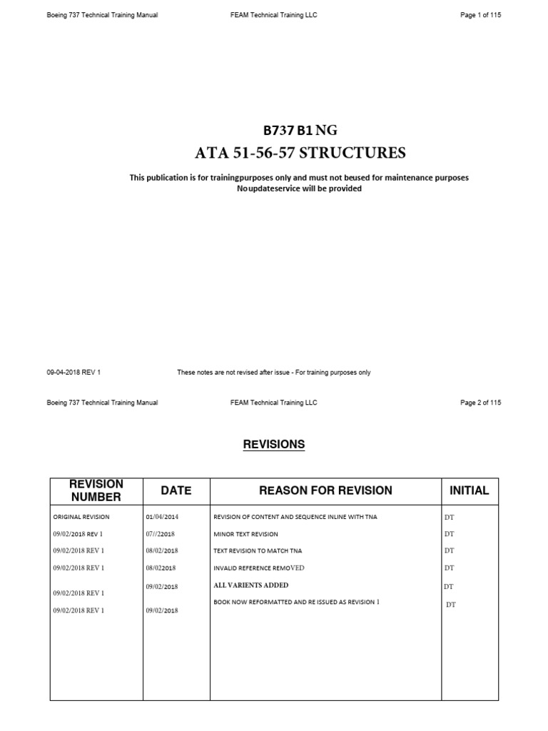 B737NG ATA 51 56 57 Structure Chapters | PDF | Aircraft Manufacturers ...