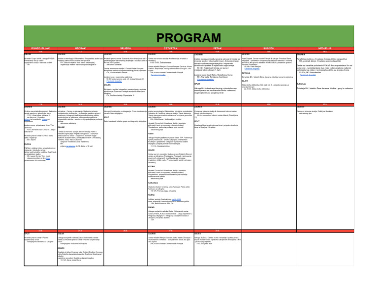 Tjedni IZBJEGLICAma! - Program - PROGRAM | PDF