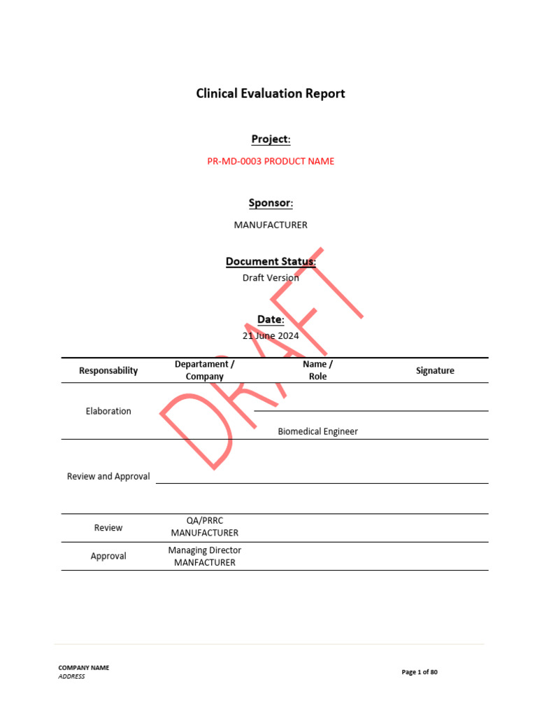Clinical Evaluation Report for PR-MD-0003 | PDF | Stent | Royalty Payment
