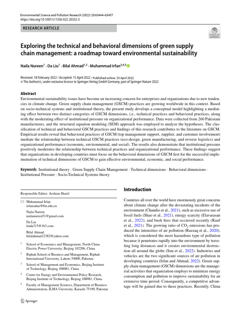 Green Supply Chain Management Insights | PDF