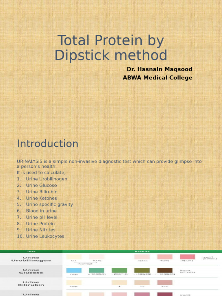 Total Protein Analysis via Dipstick Method | PDF | Genitourinary System ...