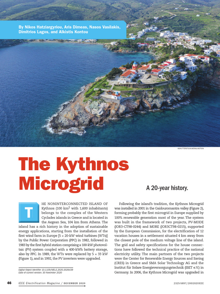 Kythnos Microgrid: 20-Year Overview | PDF | Photovoltaics | Distributed ...