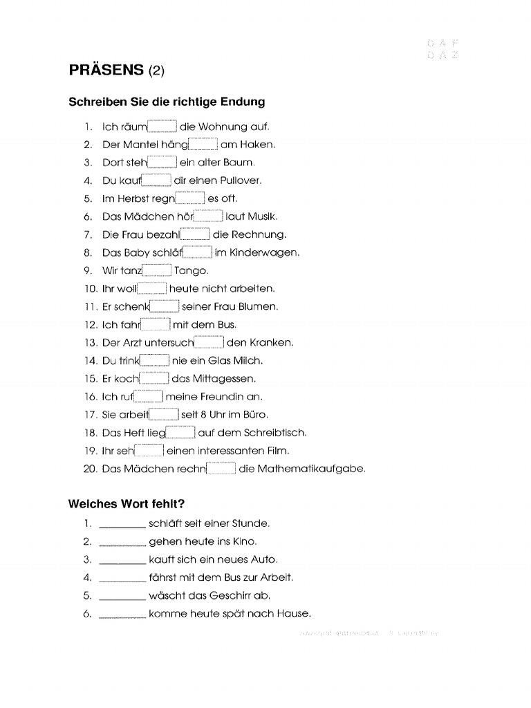 Pr sens Konjugation 2 PDF