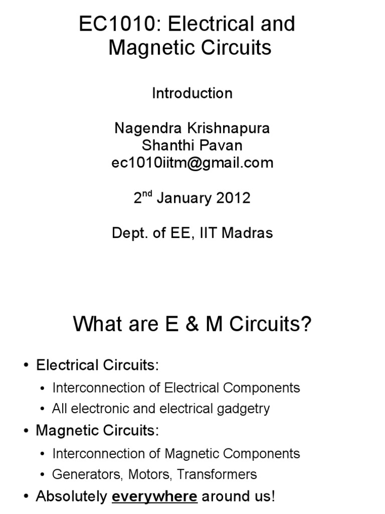 EC1010: Electrical & Magnetic Circuits | PDF | Technology & Engineering