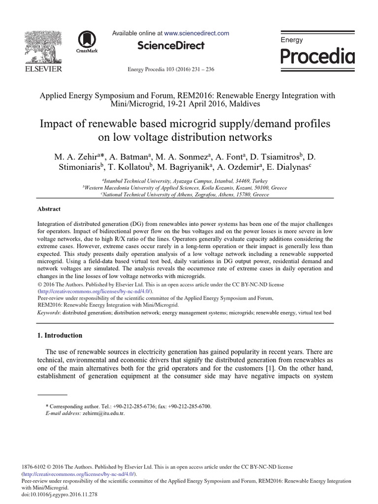 Impact of Renewable Based Microgrid SupplyDemand P | PDF | Distributed ...