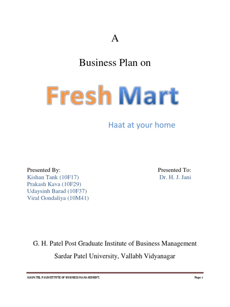 fruits and vegetables business plan doc