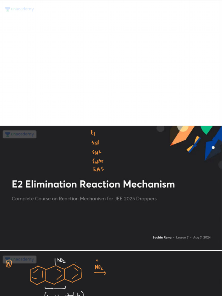E2 Elimination Reaction Mechanism With Anno | PDF