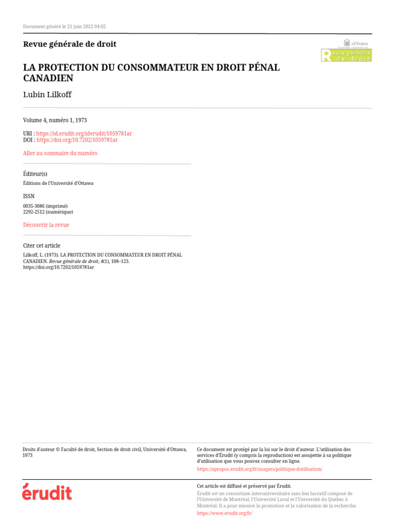 Protection des consommateurs au Canada | PDF | Taux d'intérêt | Canada