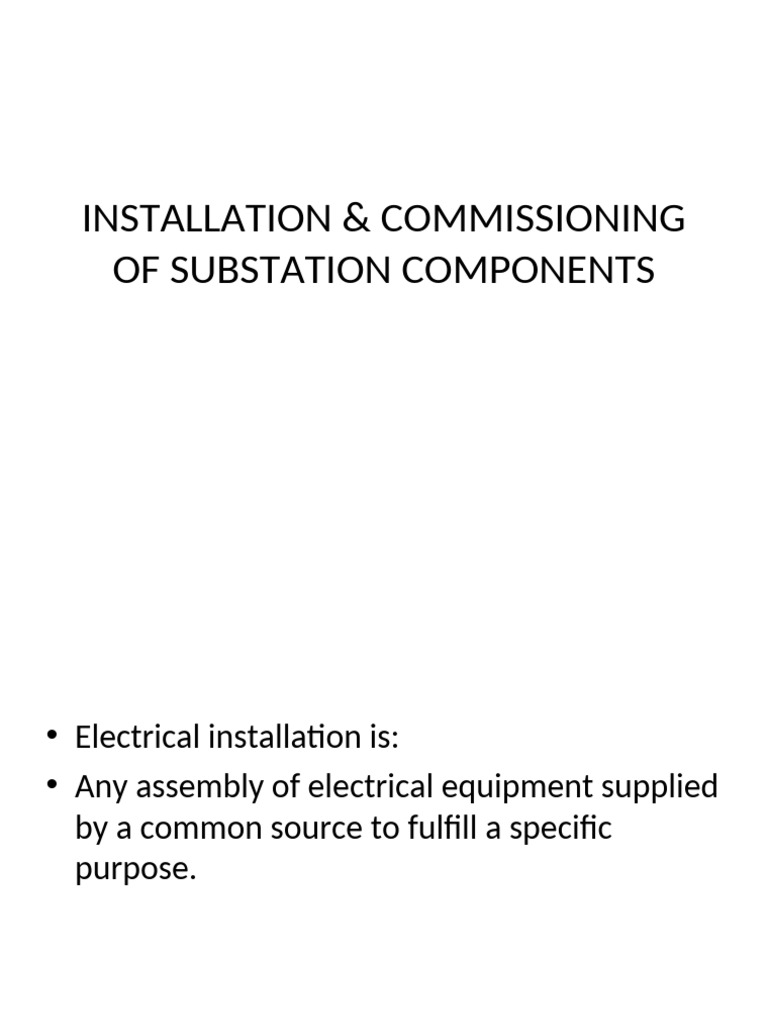 Substation Component Installation Guide | PDF | Electrical Wiring ...