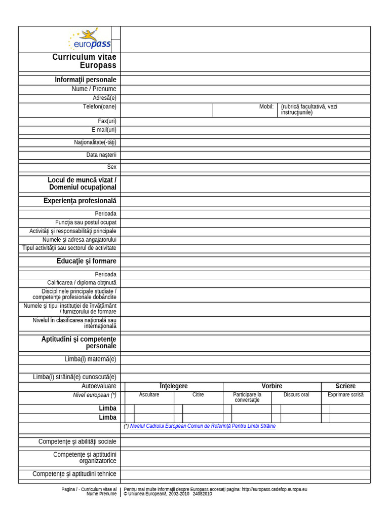CV European Model | PDF