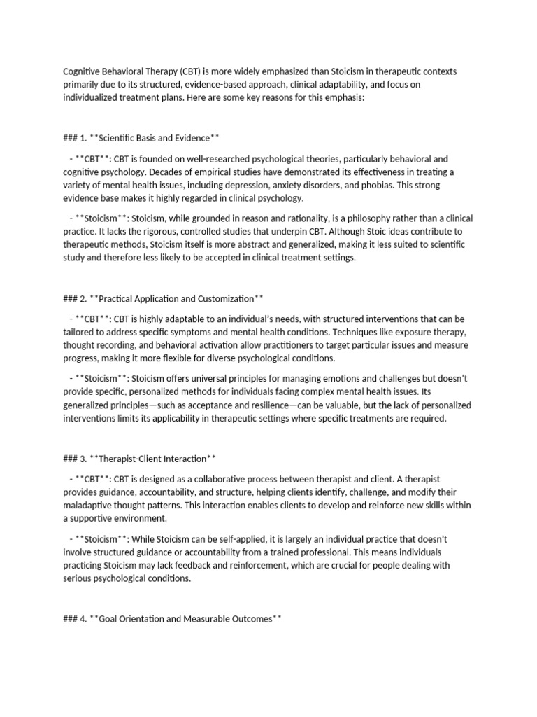 Cognitive Behavioral Therapy | PDF | Cognitive Behavioral Therapy ...