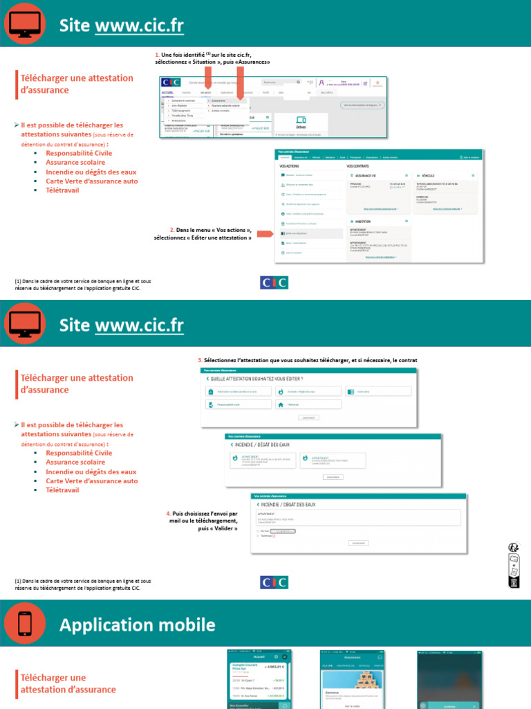 Télécharger vos attestations CIC | PDF