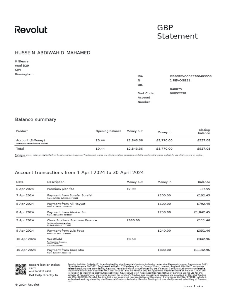 Account Statement - 2024 04 01 - 2024 04 30 - en GB - c531f1 | PDF ...
