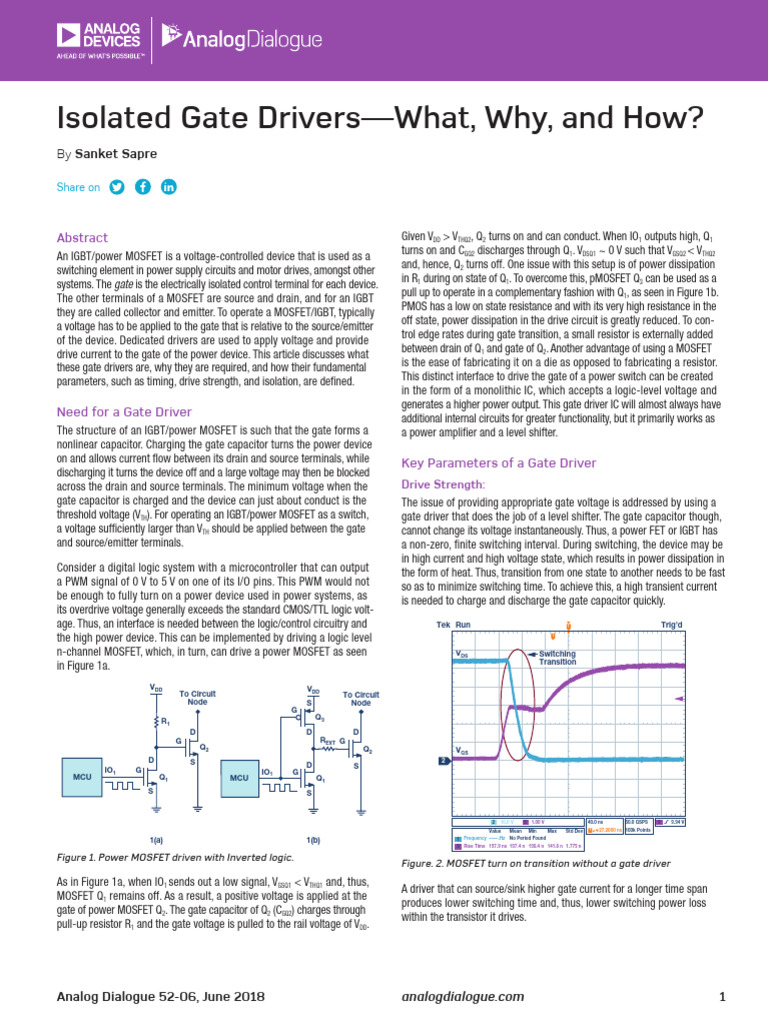 Isolated Gate Drivers Explained | PDF | Semiconductors | Analog Circuits