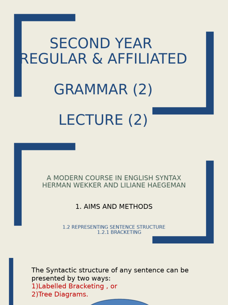 2nd RegAffl Grammar (2) Lecture 2 | PDF | Syntax | Phrase