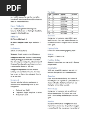 knight character class