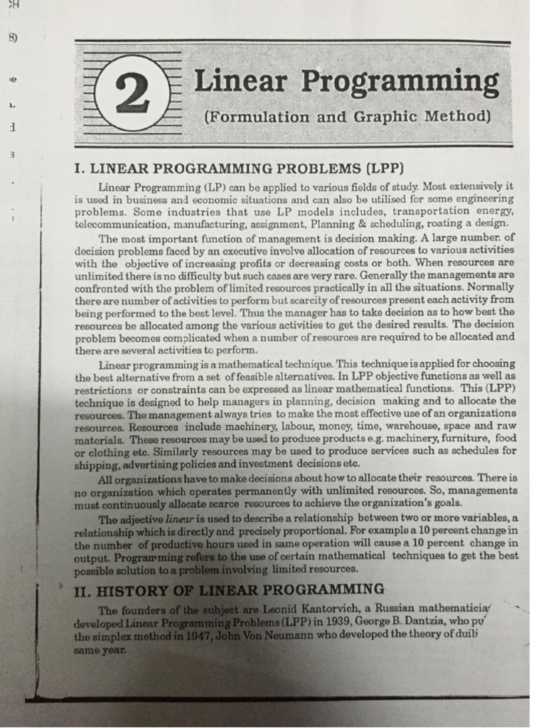 Module 2 - Linear Programming (Formulation and Graphic Method) | PDF