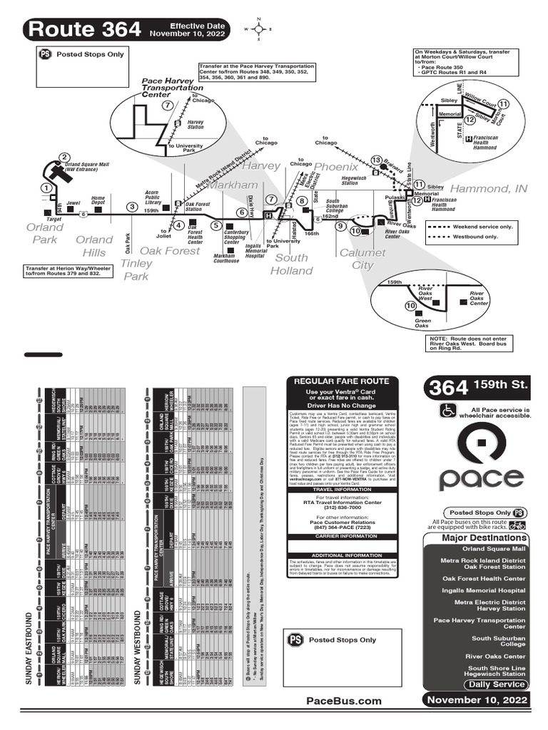 Pace Bus Route 364 Schedule | PDF | Transport | Public Transport