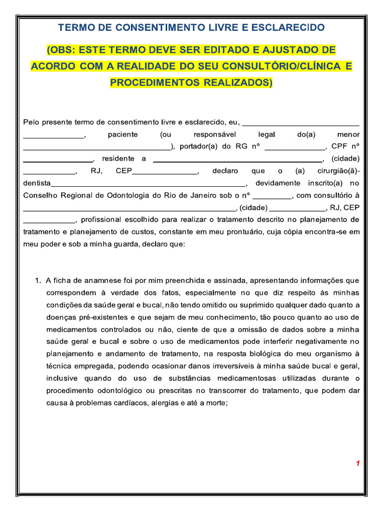 Termo Consentimento | PDF