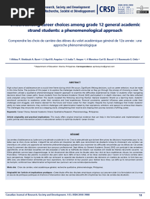 Understanding Career Choices Among Grade 12 General Academic Strand Students: A Phenomenological Approach