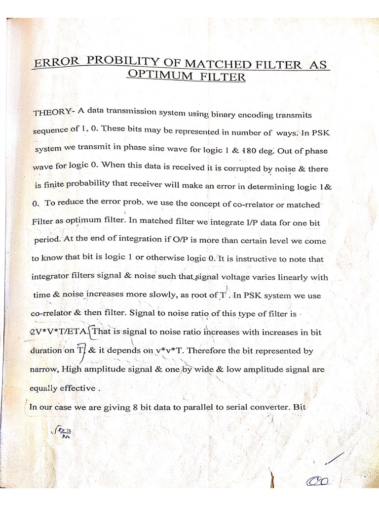 Match Filter | PDF