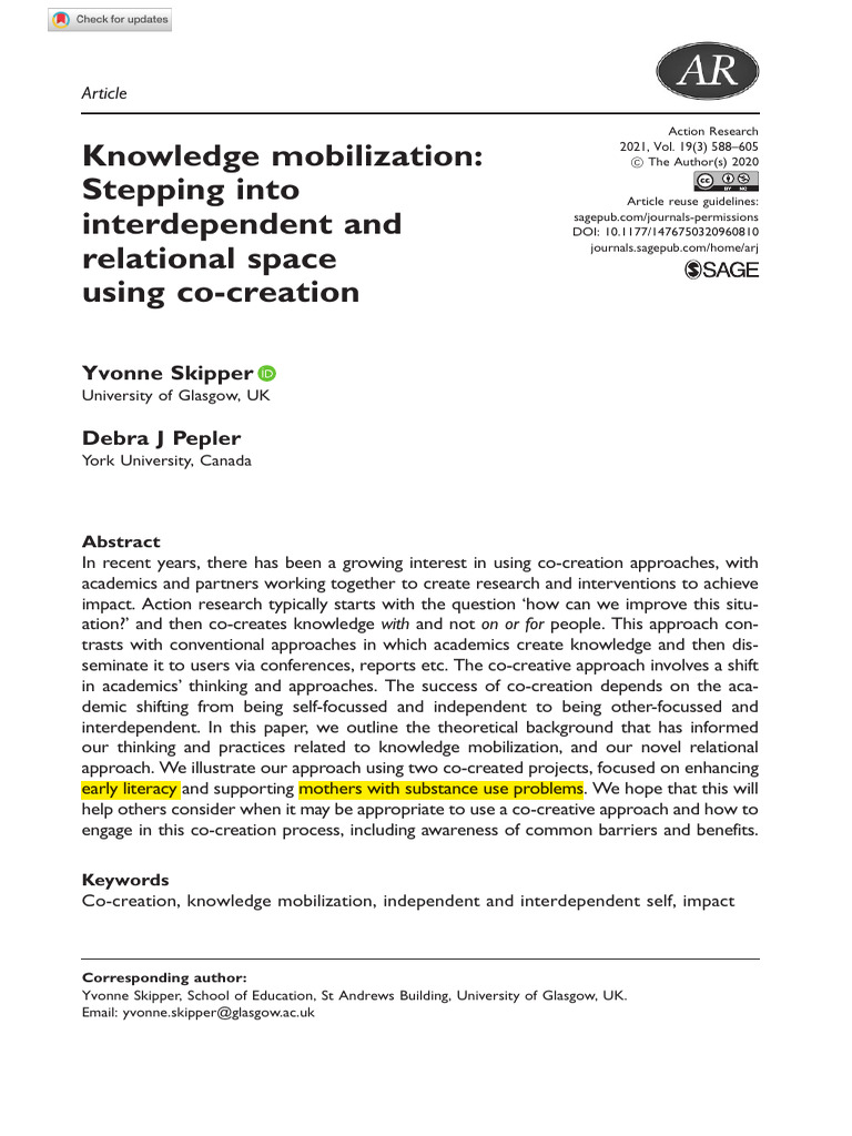 11 Knowledge Mobilization | PDF | Self | Mindset