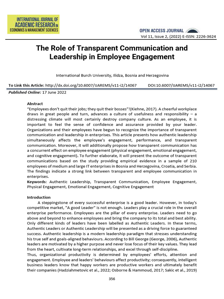 Impact of Leadership on Employee Engagement | PDF | Leadership | Employment