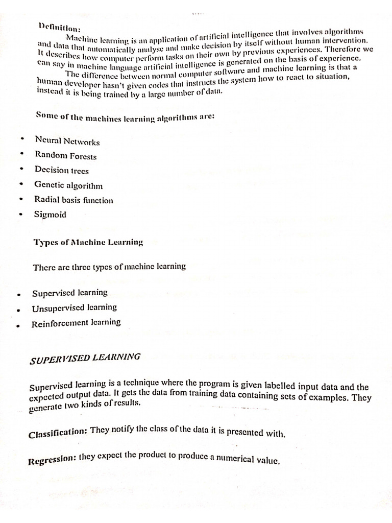 ML Full Notes | PDF