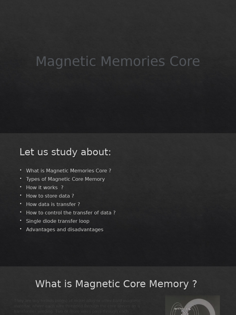 Magnetic Memories Core | PDF | Computer Data Storage | Inductor