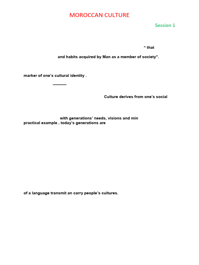 Moroccan Culture & Language Dynamics | PDF | Morocco | Multiculturalism