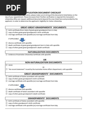 Checklist Great Great Grand Parents