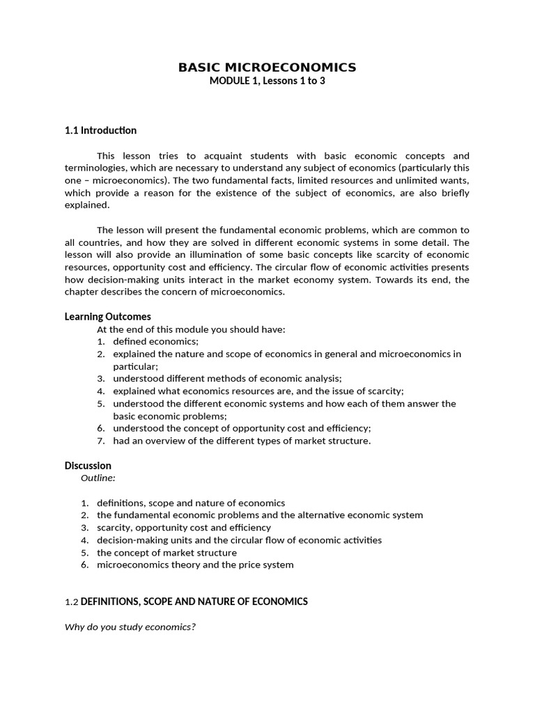 Understanding Basic Economic Concepts | PDF | Economics | Microeconomics