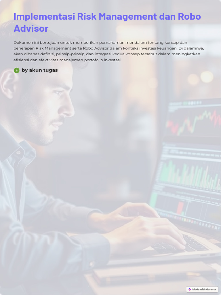 Manajemen Risiko dan Robo Advisor Investasi | PDF