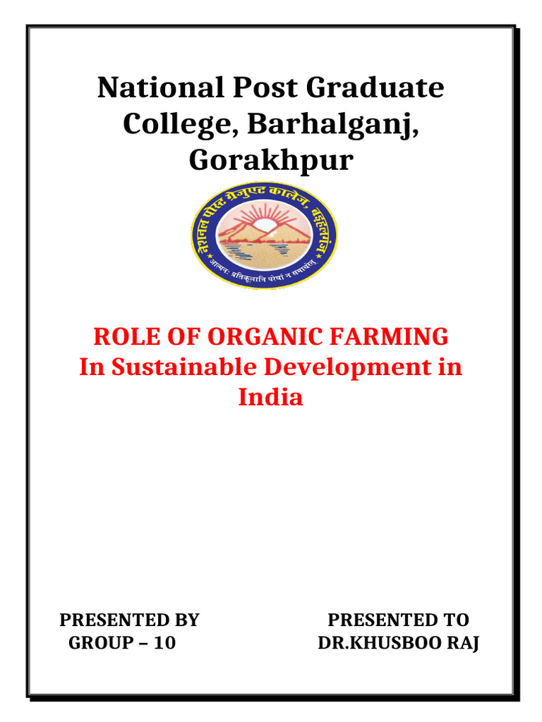 ROLE OF ORGANIC FARMING in Sustainable Development in India (Vatan ...