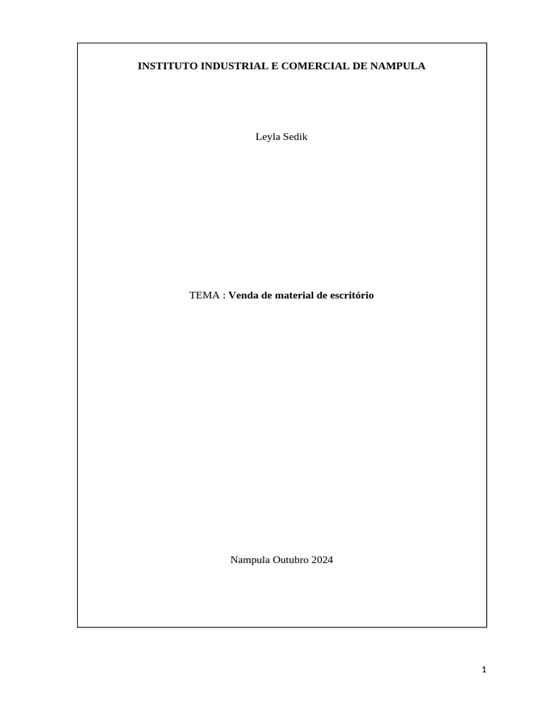 Venda de Materiais de Escritório em Nampula | PDF | Marketing | Economia