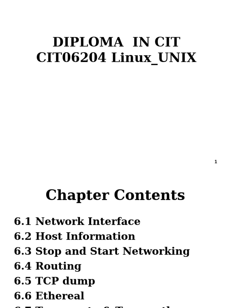 CIT 06204 Linux - 6 - Network Configuration | PDF | Internet ...