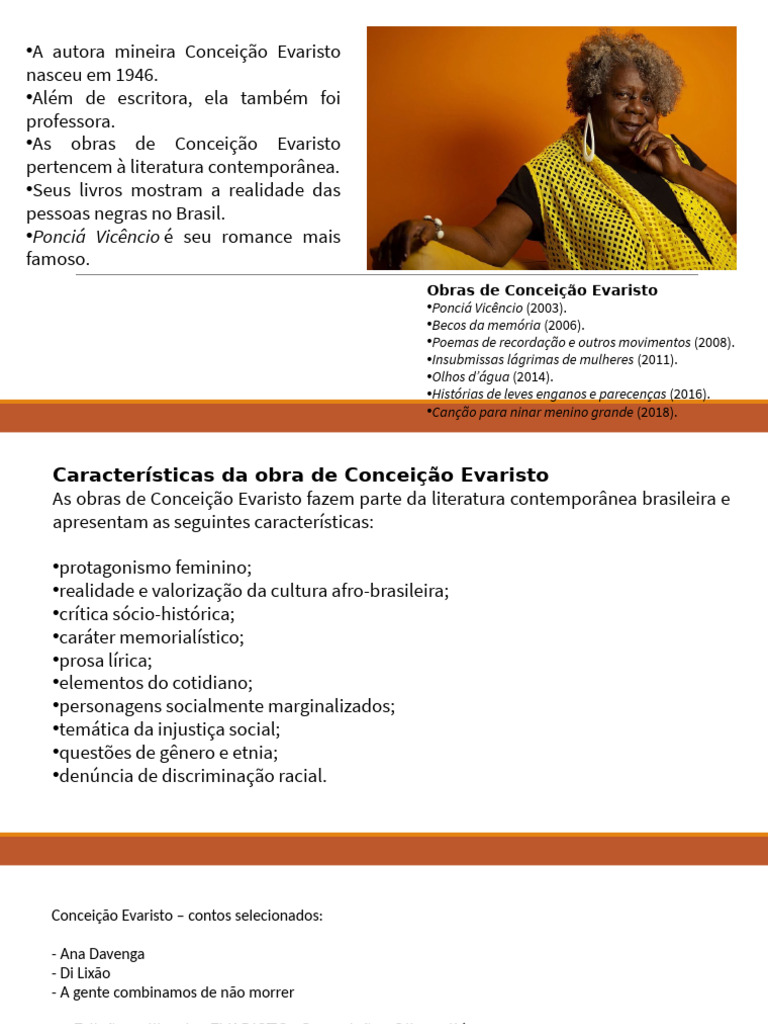 Biografia e Obras de Conceição Evaristo | PDF | Ficção Geral