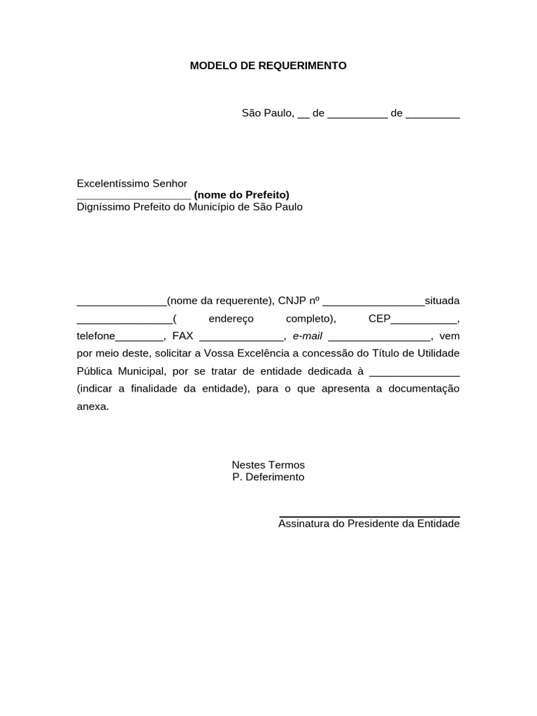 Modelo de Requerimento de Título Público | PDF
